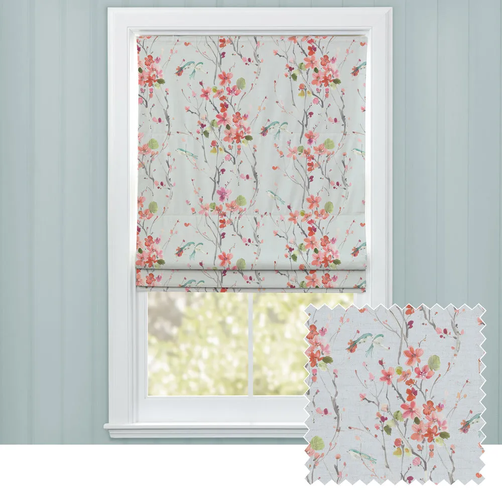 Armathwaite Printed Cotton Made to Measure Roman Blinds Coral/Dove chic floor carpet  