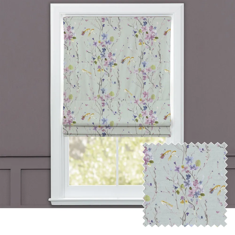 Armathwaite Printed Cotton Made to Measure Roman Blinds Violet/Duck Egg chic floor carpet  