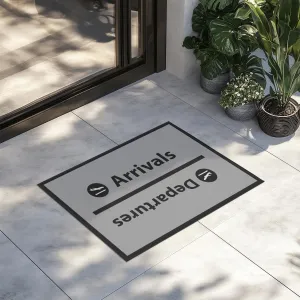 Arrival and Departures 4 (Gray) Designed Door Mats door entrance rug