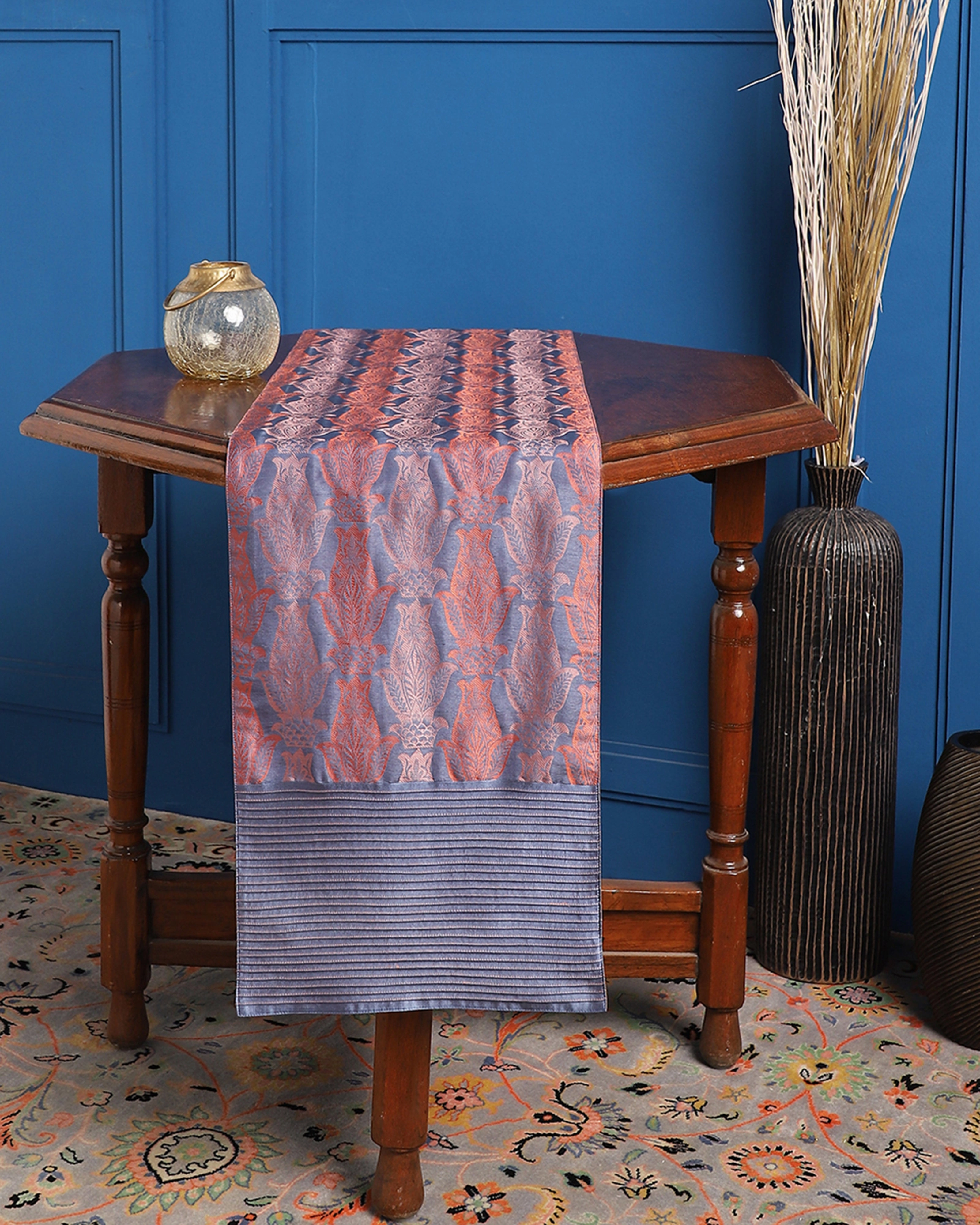 Aruvi Powdi Silk Linen Table Runner