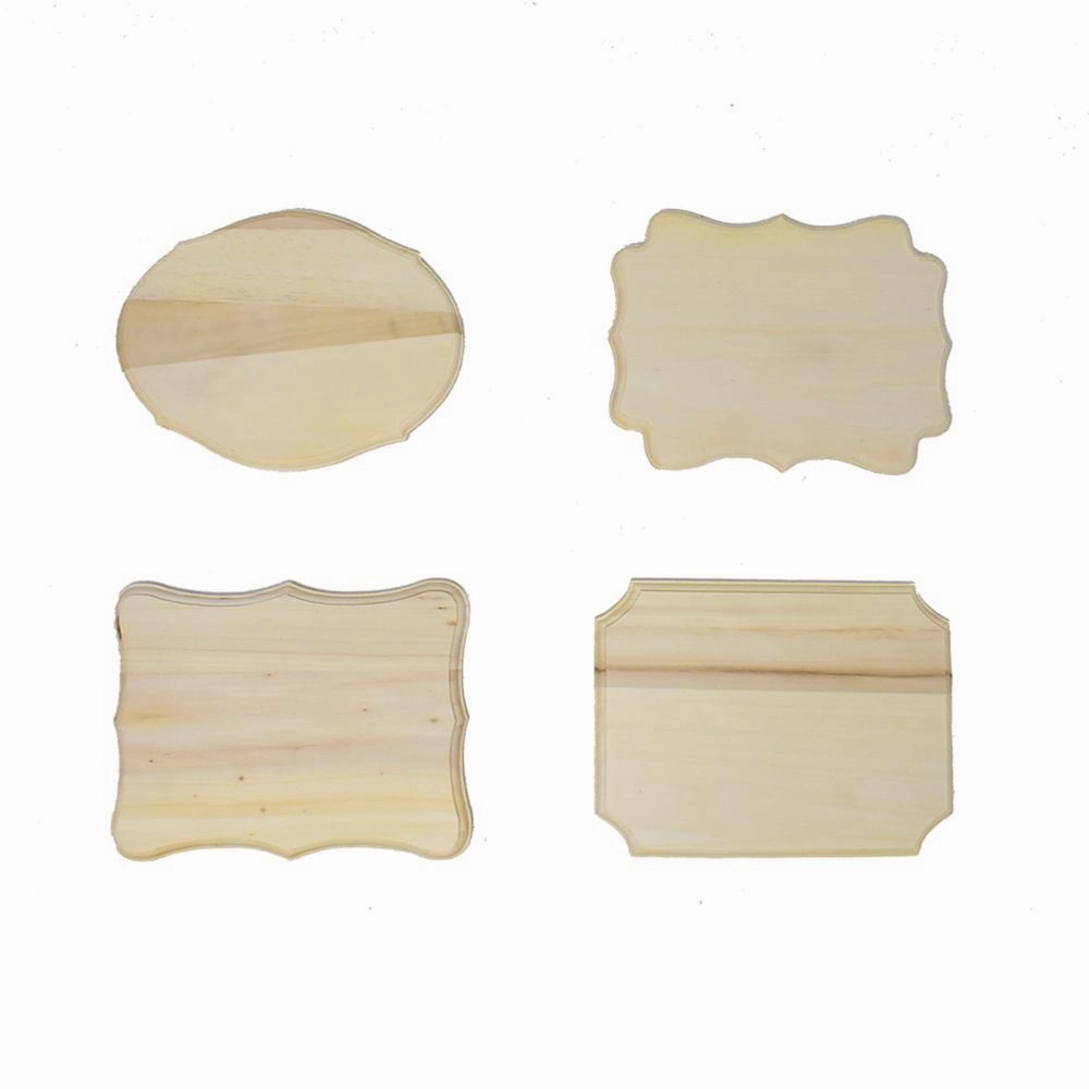 Assorted Fancy Beveled Wooden Plaques, Natural, 7-Inch, 4-Piece wooden room decoration