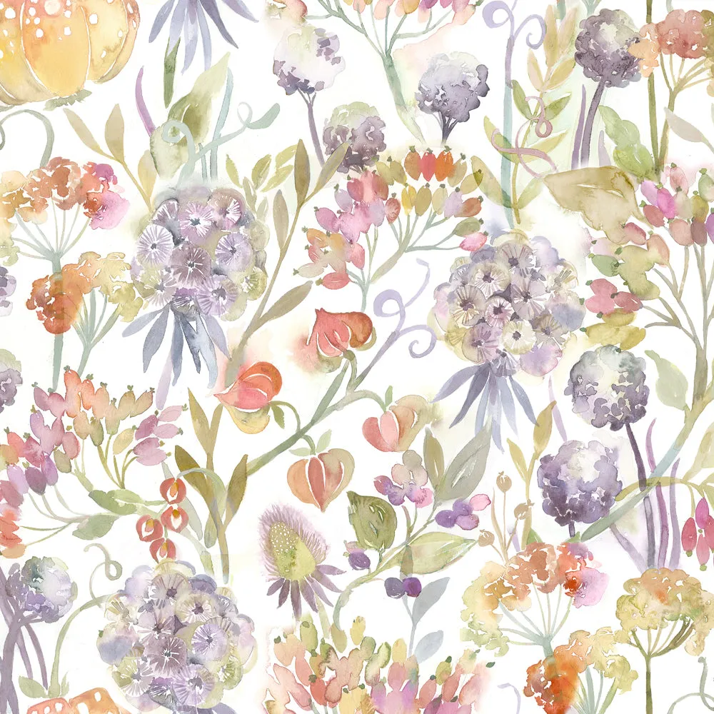 Autumn Floral Printed Linen Made to Measure Roman Blinds Natural