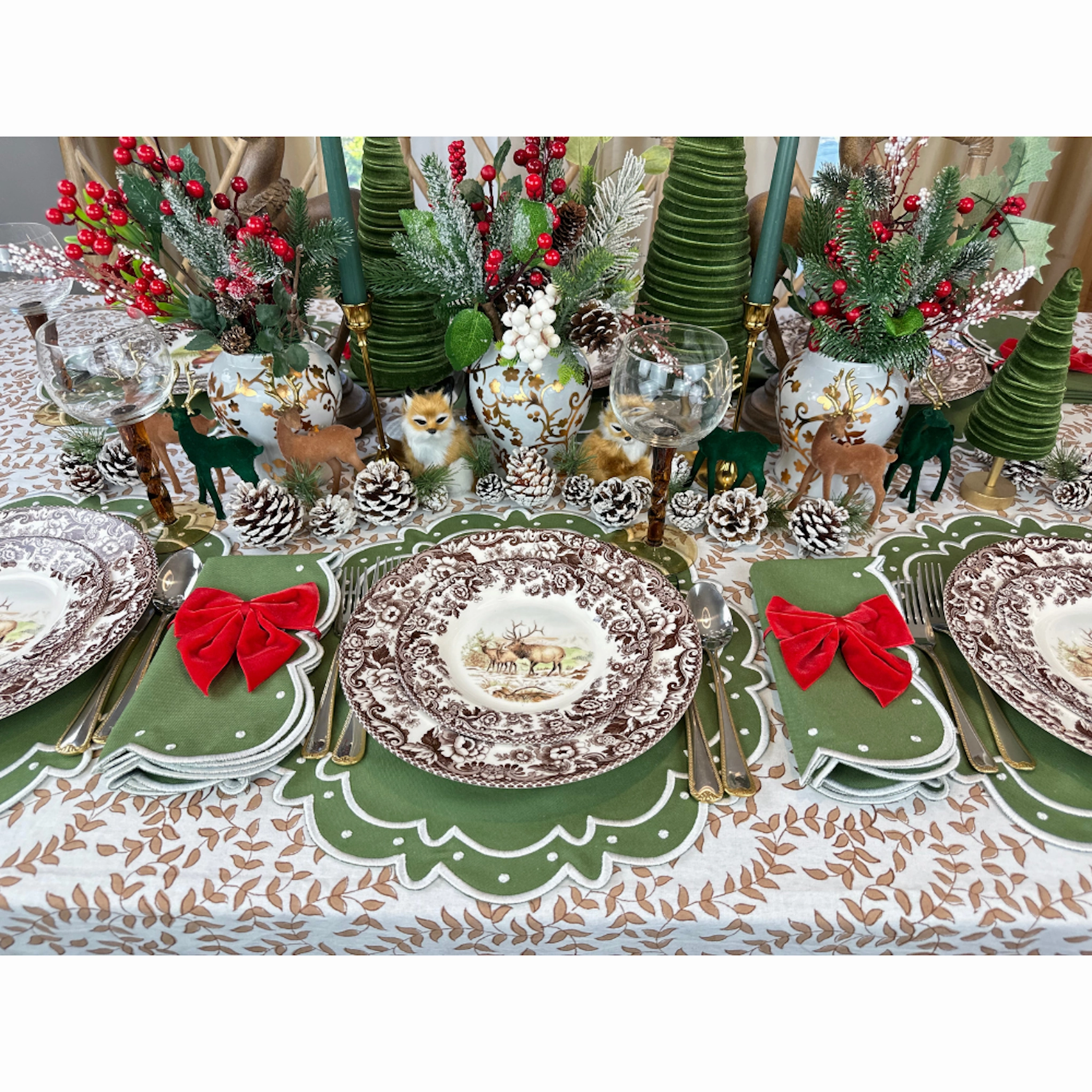 Ava Napkin in Green, Set of 4