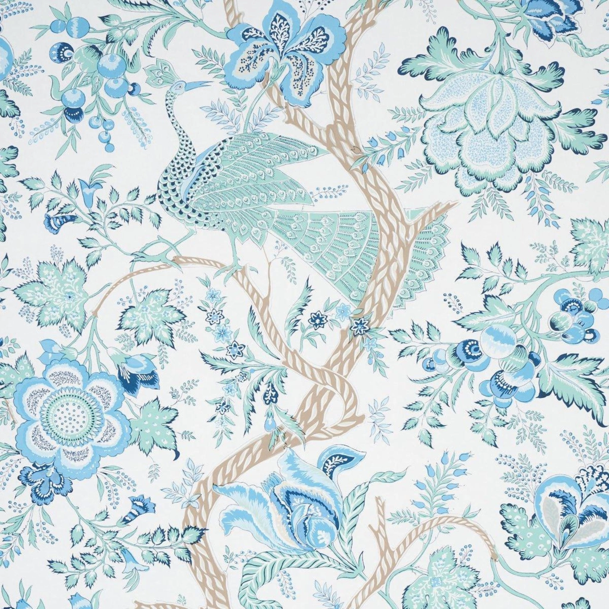 Aveline Wallpaper in Seaglass paper wall covering