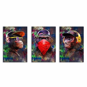 Awesome Abstract - Triptych by Juliano de Araujo framed mural artwork