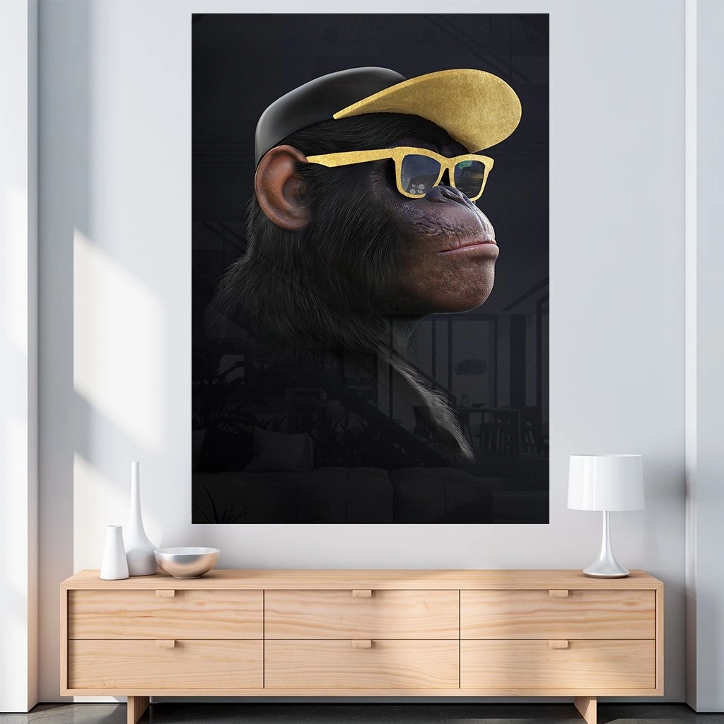 Awesome Sunglasses Gold on Acrylic