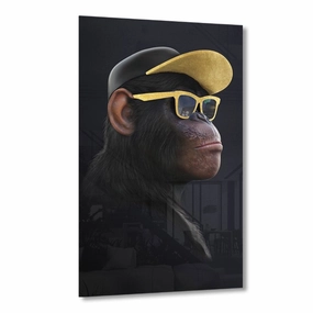 Awesome Sunglasses Gold on Acrylic framed mural artwork