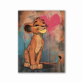 Baby Lion Graffiti by Daniel Decker framed mural artwork