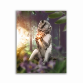 Baby Monkey by Zenzdesign framed mural artwork