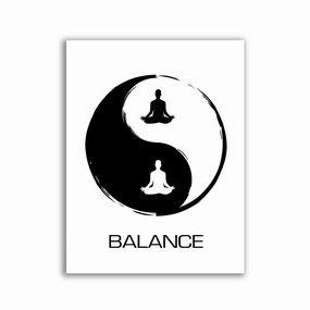 Balance White by David Drake framed mural artwork