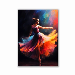 Ballerina Dancer by Rosa Piazza framed mural artwork