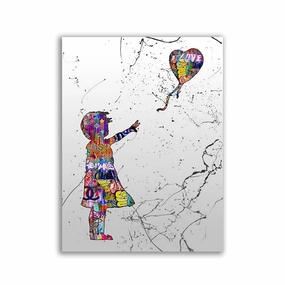 Balloon Girl by Banksy framed mural artwork