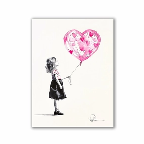 Balloon Girl No.1 by Daniel Decker framed mural artwork
