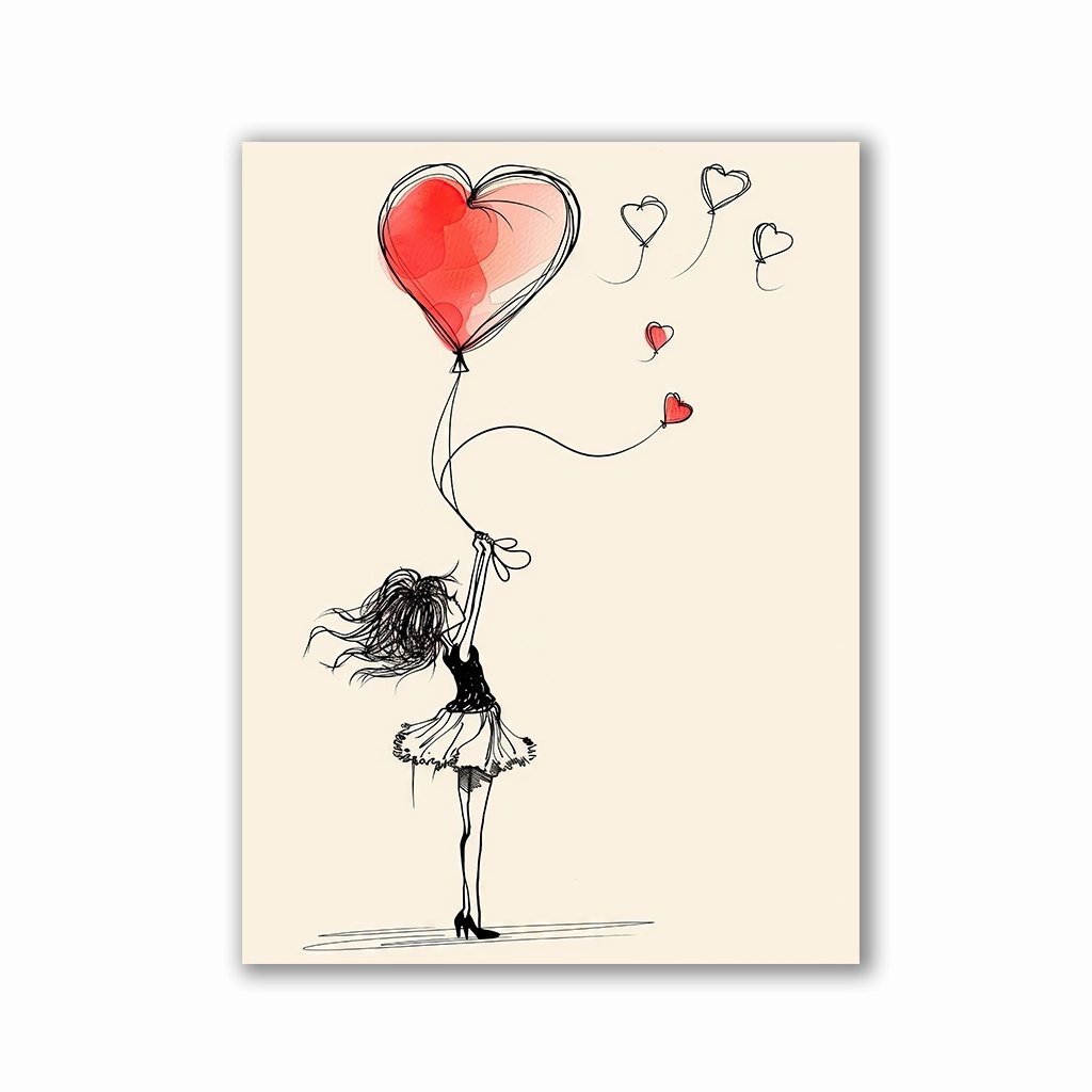 Balloon Girl No.2 by Daniel Decker framed mural artwork