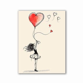 Balloon Girl No.2 by Daniel Decker framed mural artwork