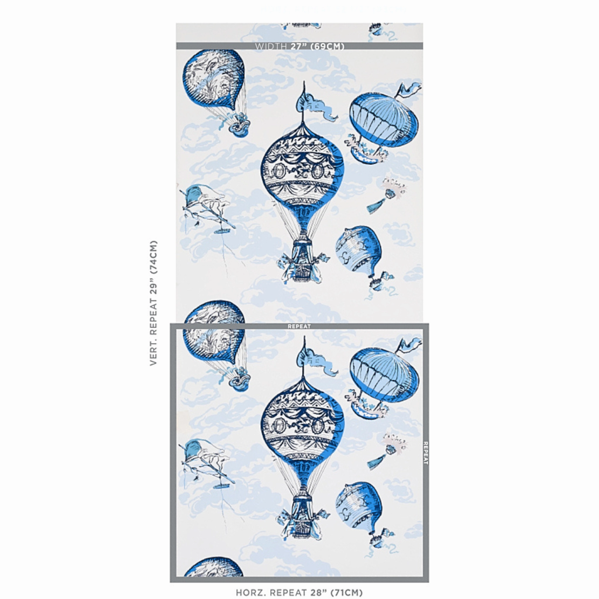 Balloons Children's Wallpaper in Blue