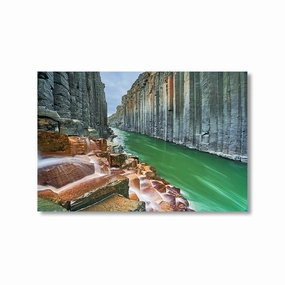 Basalt Column Gorge Iceland by Nenad Jovic framed mural artwork