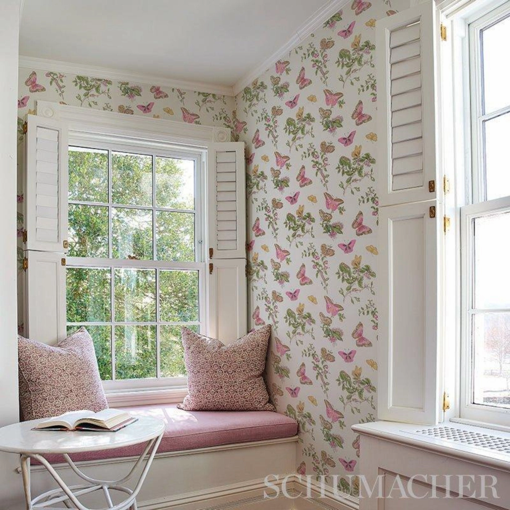 Baudin Butterfly Wallpaper in Blush
