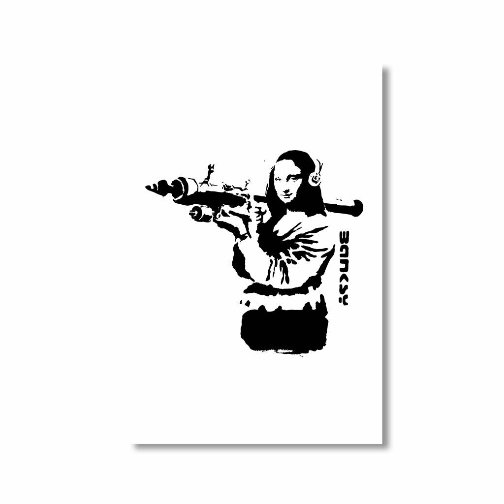 Bazooka Girl by Banksy framed mural artwork