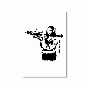 Bazooka Girl by Banksy framed mural artwork