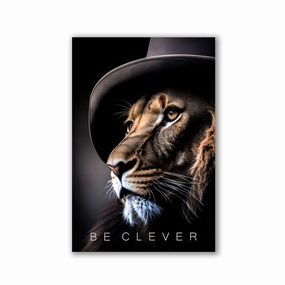 Be clever lion no1 by Adrian Vieriu framed mural artwork