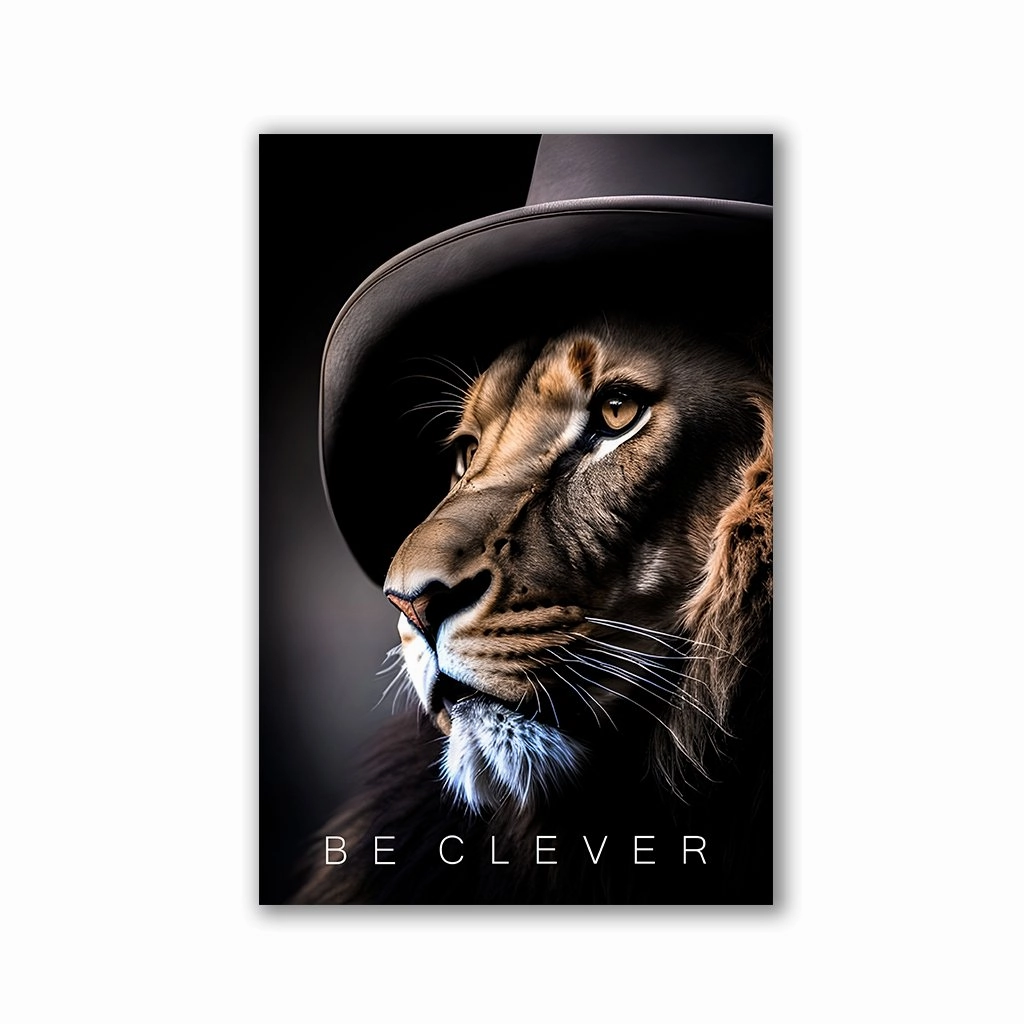 Be clever lion no1 by Adrian Vieriu framed mural artwork