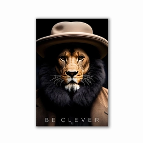 Be clever lion no2 by Adrian Vieriu framed mural artwork