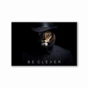 Be clever lion no3 by Adrian Vieriu framed mural artwork