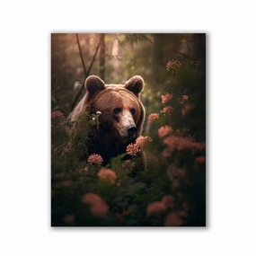 Bear in the forest by Zenzdesign framed mural artwork