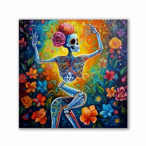 Beautiful Skeleton Lady by Natale Palazzo framed mural artwork