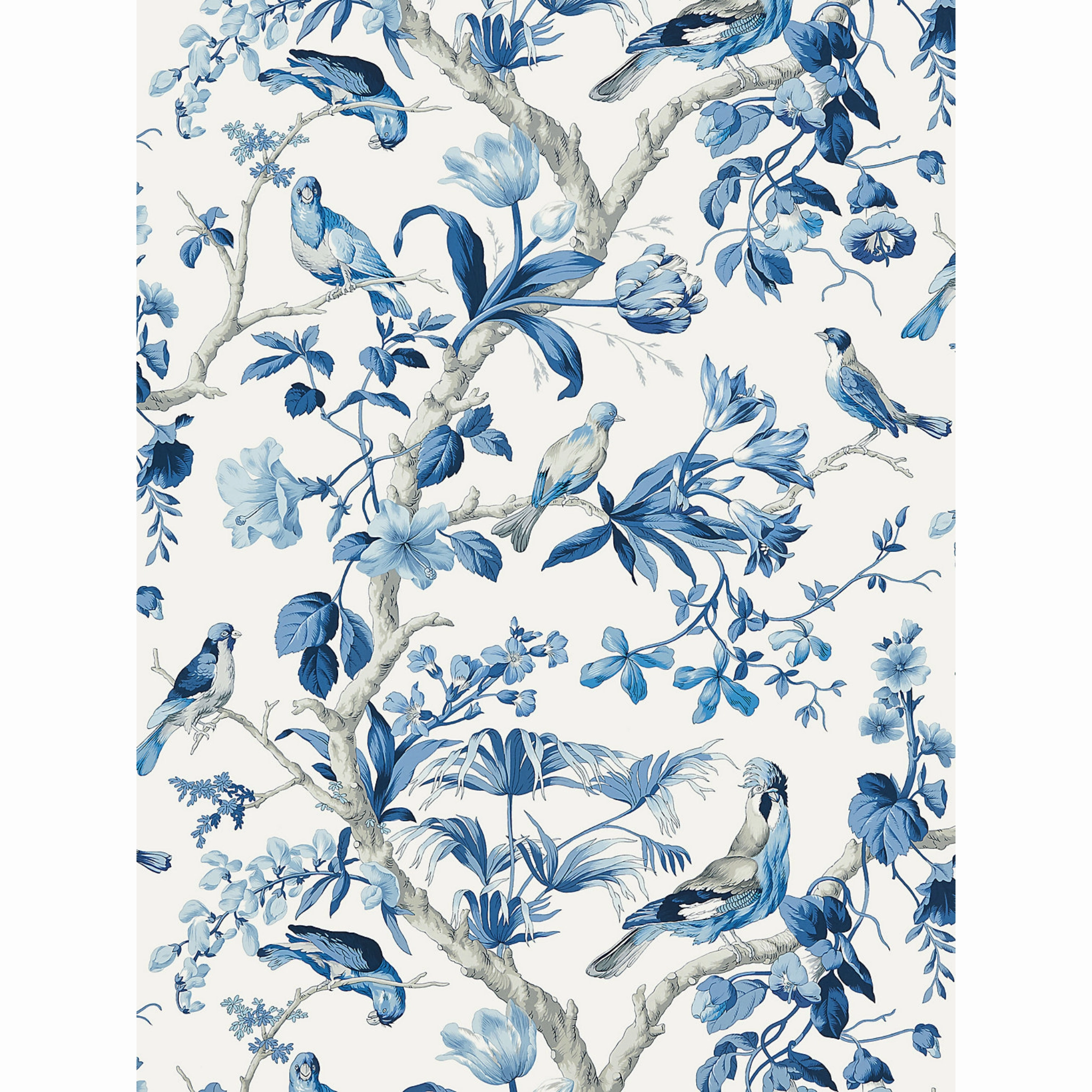 Belize Blue Porcelain Wallpaper