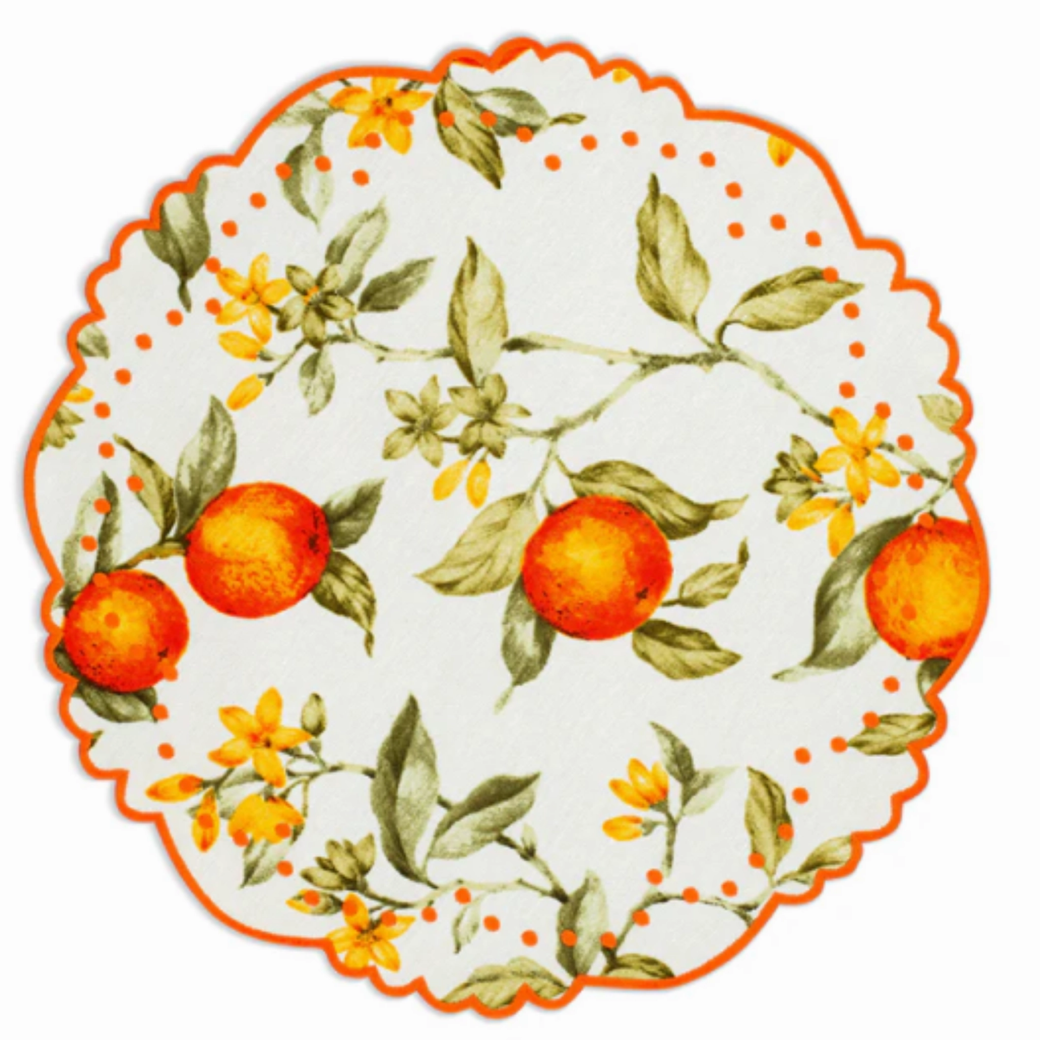 Berenice Citrus Embroidered Placemat & Napkin Set