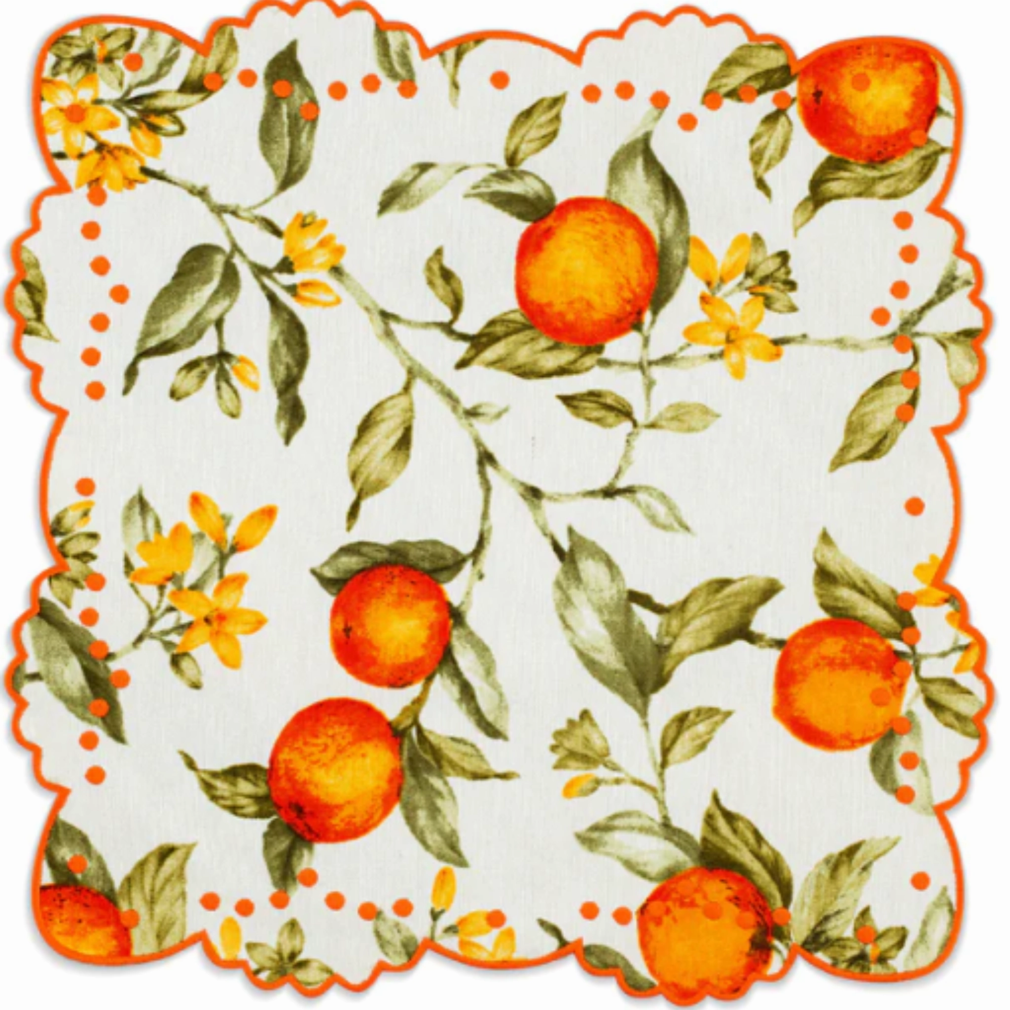 Berenice Citrus Embroidered Placemat & Napkin Set