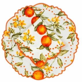 Berenice Citrus Embroidered Placemat & Napkin Set mini desktop sculpture