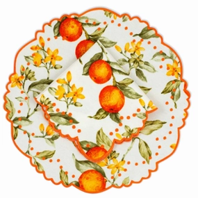Berenice Citrus Embroidered Placemat & Napkin Set cute desktop display
