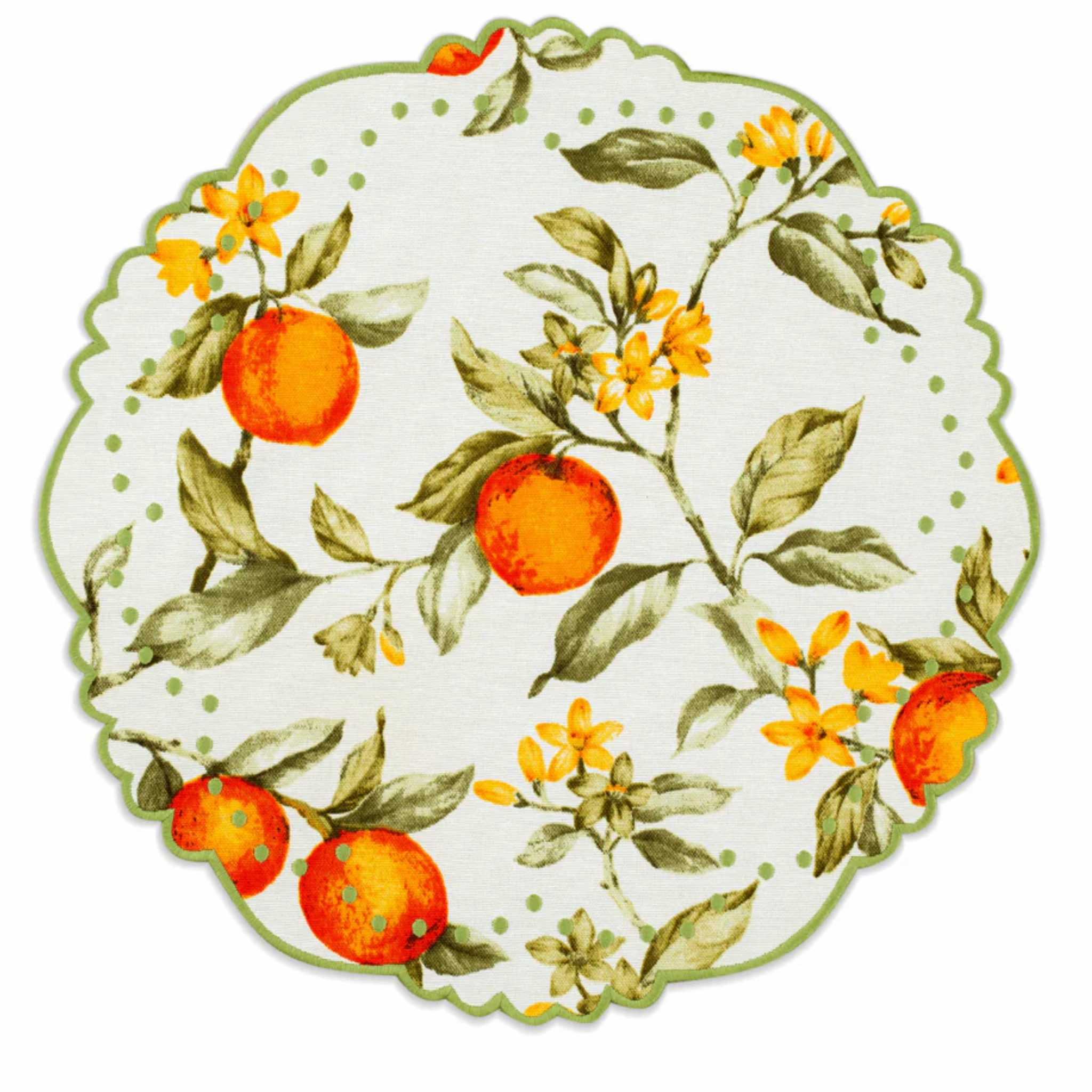 Berenice Citrus Embroidered Placemat & Napkin Set