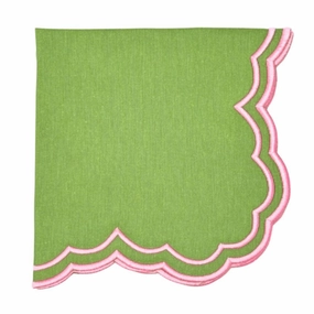 Bettina Napkin - Green & Pink, Set of 4 mini desktop sculpture
