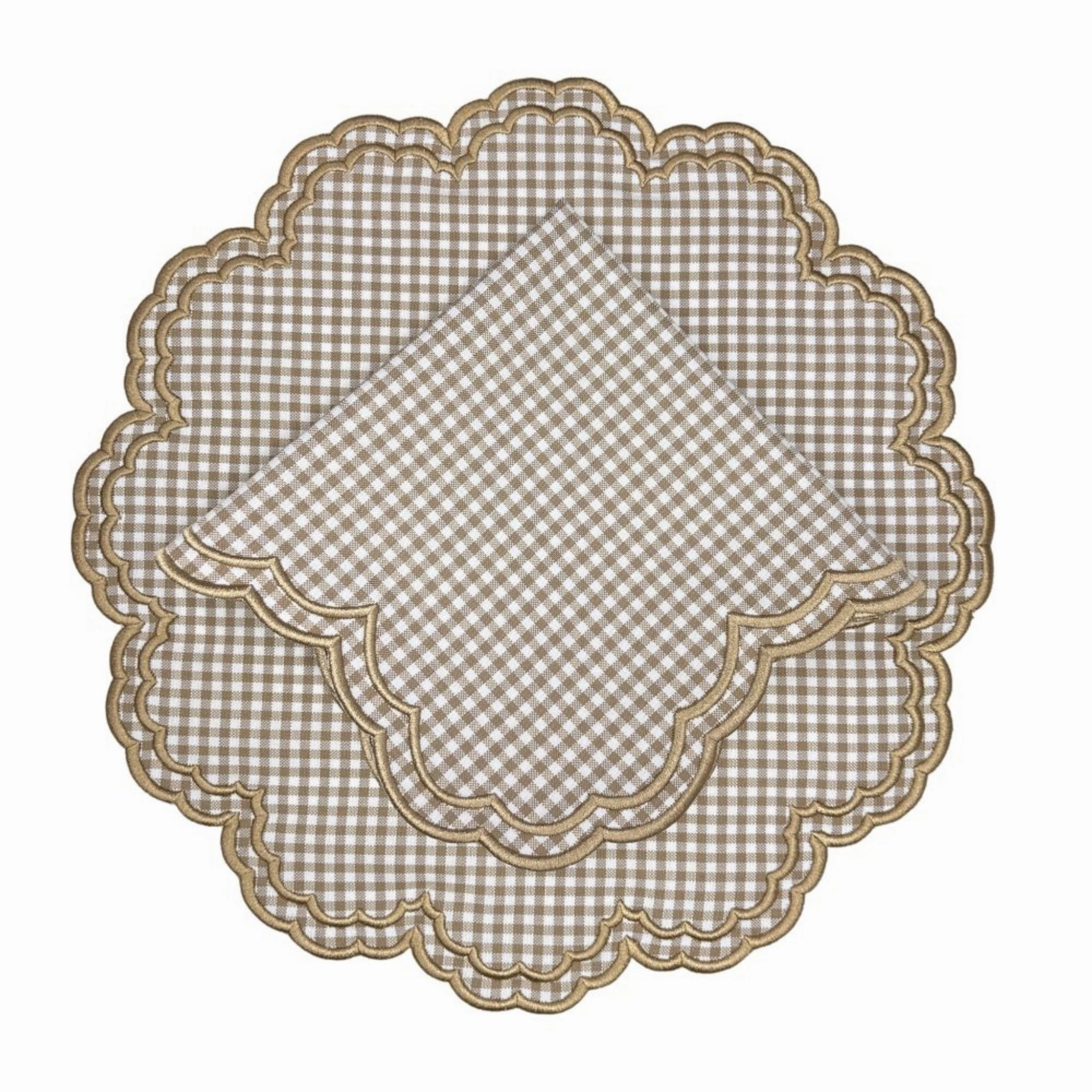 Bettina Napkin - Wheat Gingham, Set of 4