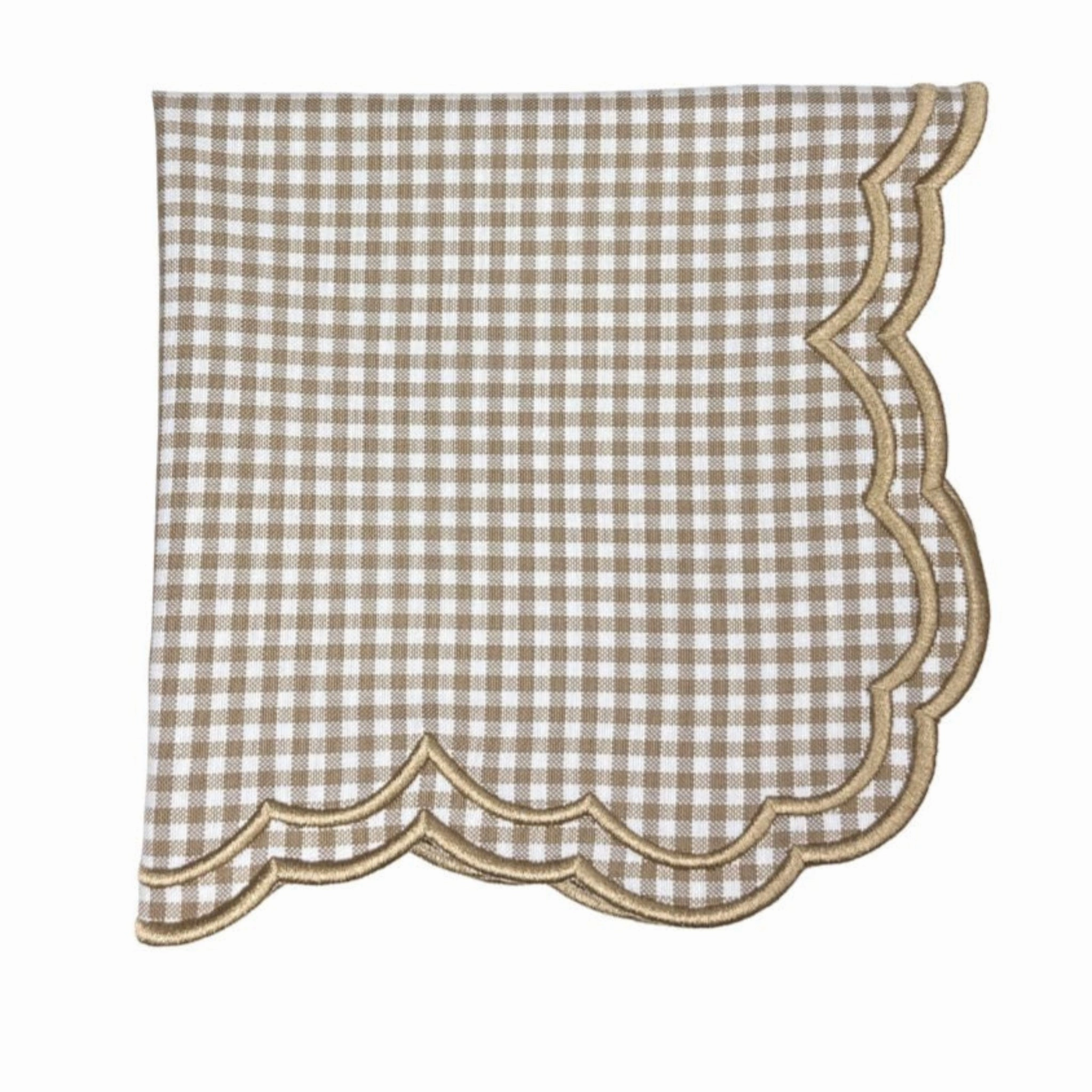 Bettina Napkin - Wheat Gingham, Set of 4 cute desktop display