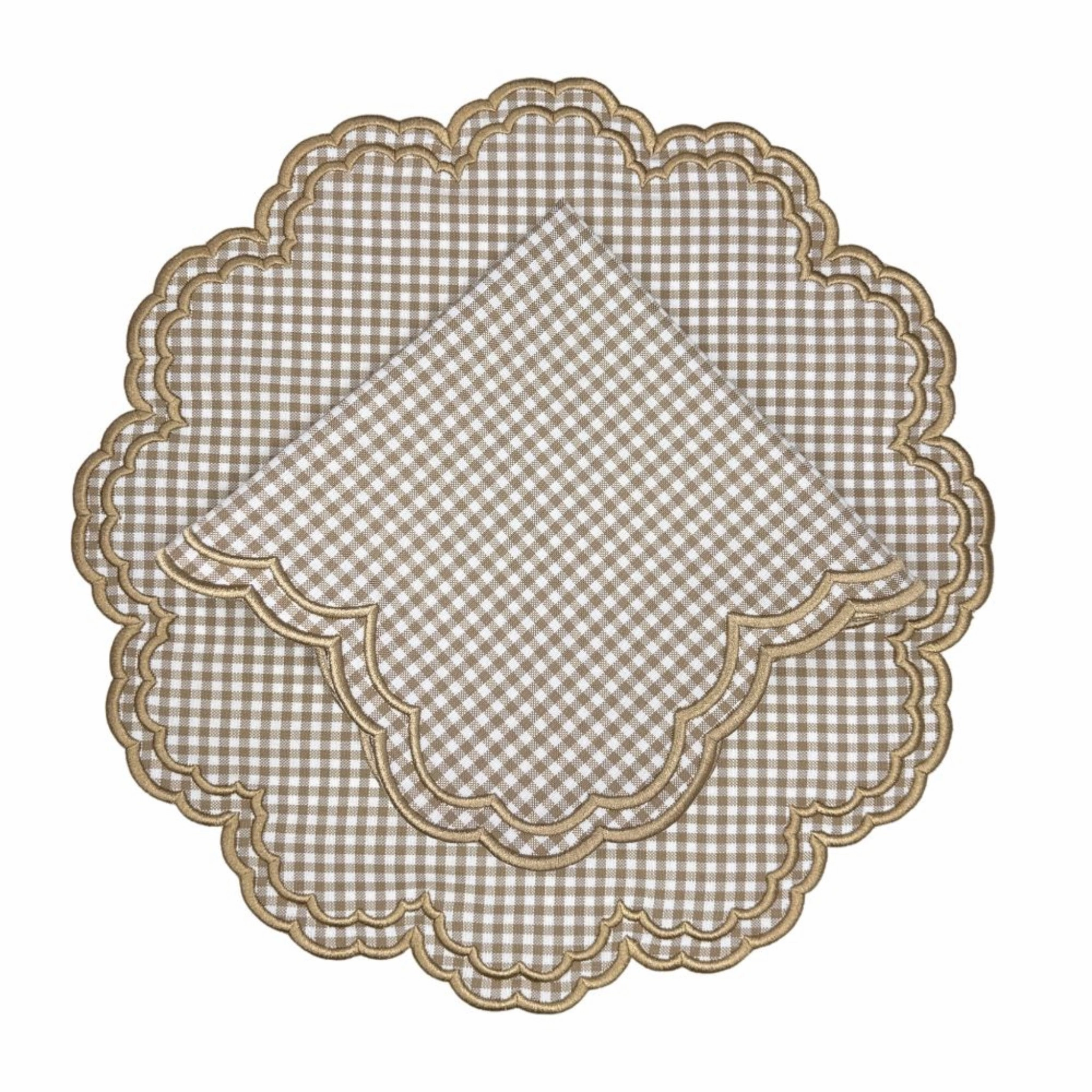 Bettina Napkin - Wheat Gingham, Set of 4