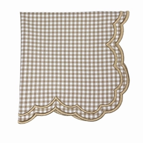 Bettina Napkin - Wheat Gingham, Set of 4 mini desktop sculpture
