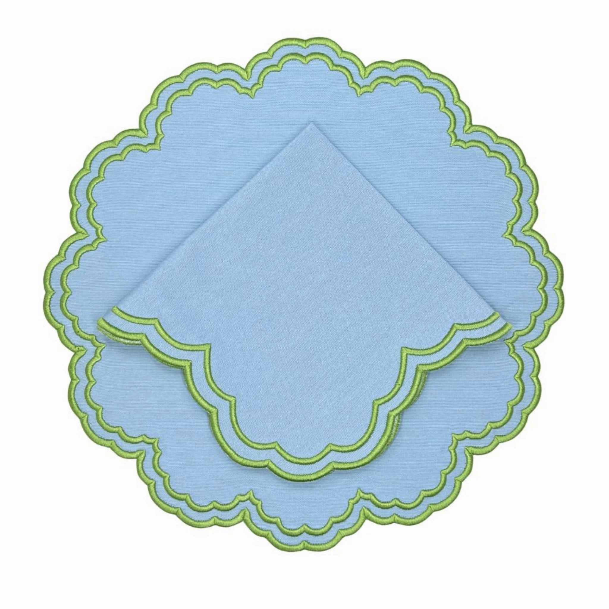 Bettina Napkin in Blue & Green, Set of 4