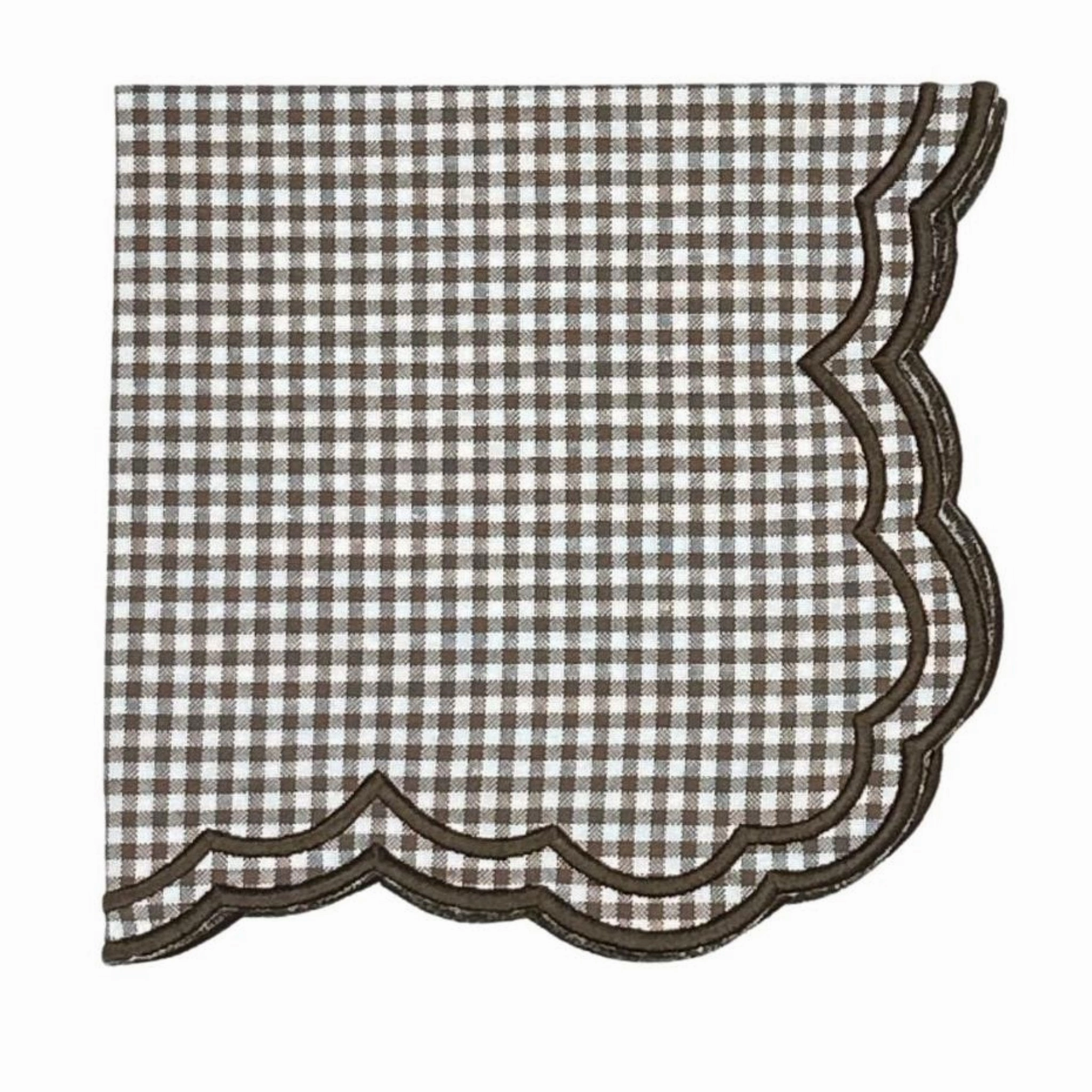 Bettina Napkin in Cocoa Gingham, Set of 4 cute desktop display