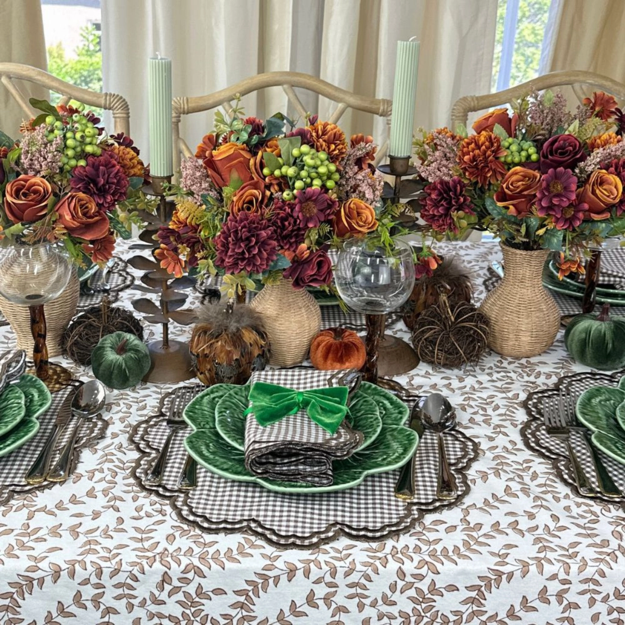 Bettina Napkin in Cocoa Gingham, Set of 4