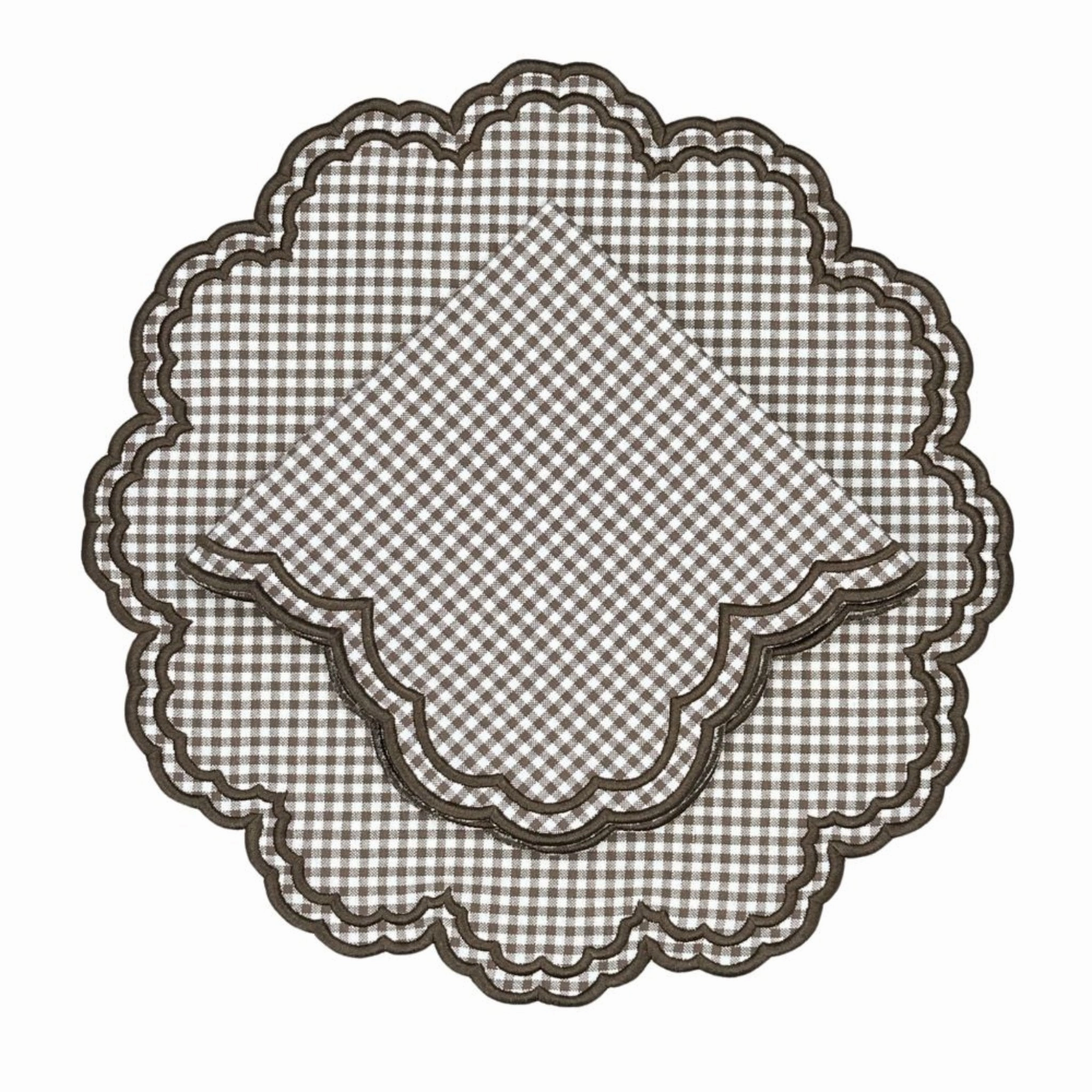 Bettina Napkin in Cocoa Gingham, Set of 4