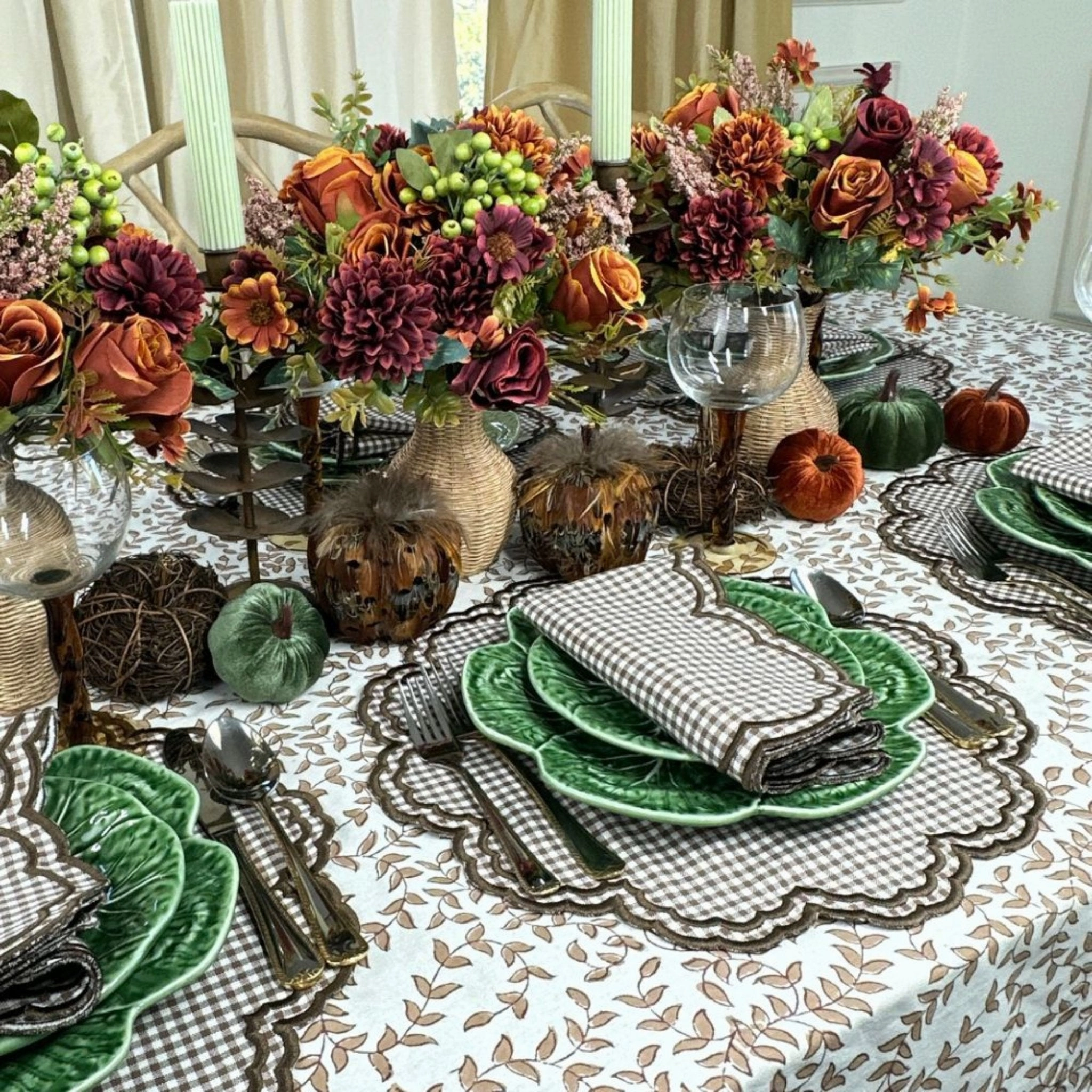 Bettina Napkin in Cocoa Gingham, Set of 4