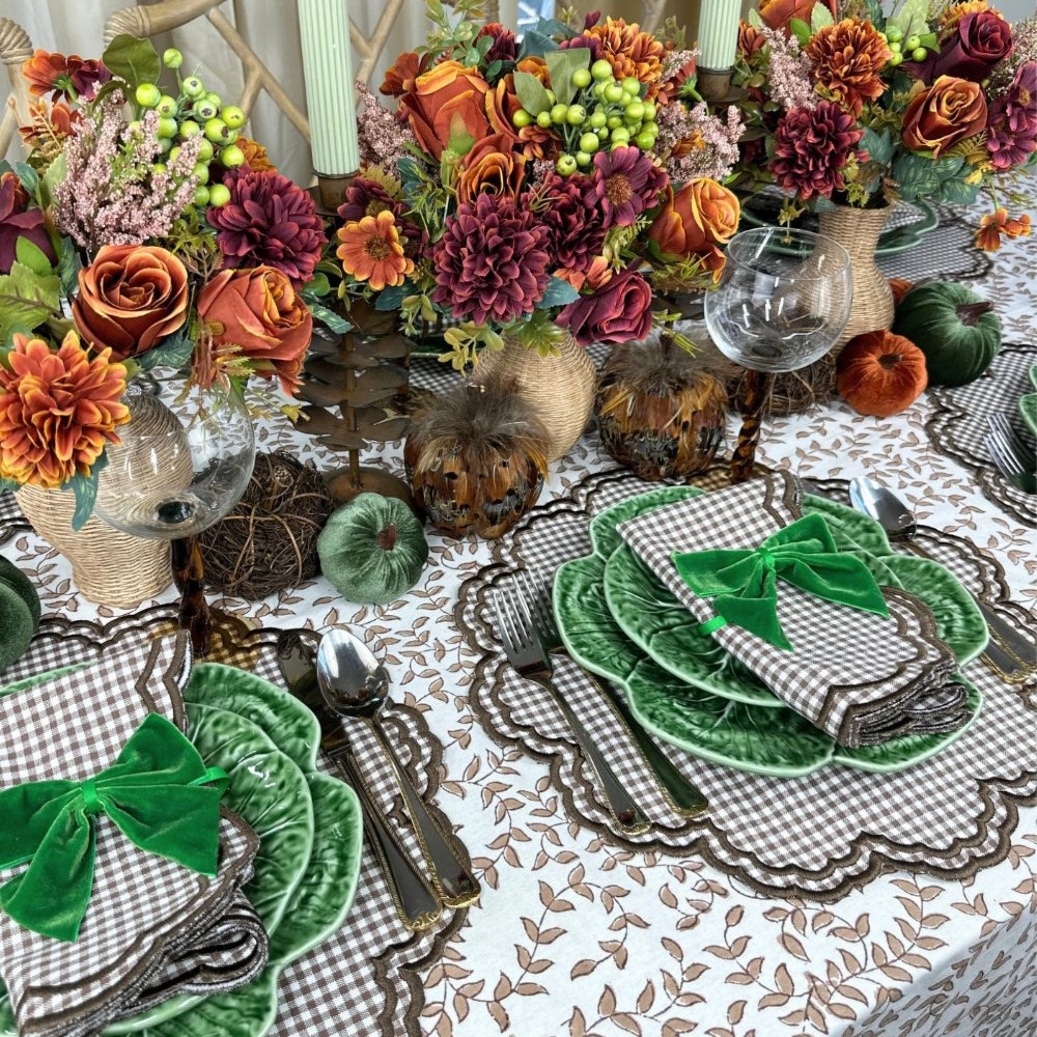 Bettina Napkin in Cocoa Gingham, Set of 4