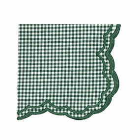 Bettina Napkin in Dark Green Gingham, Set of 4 mini desktop sculpture