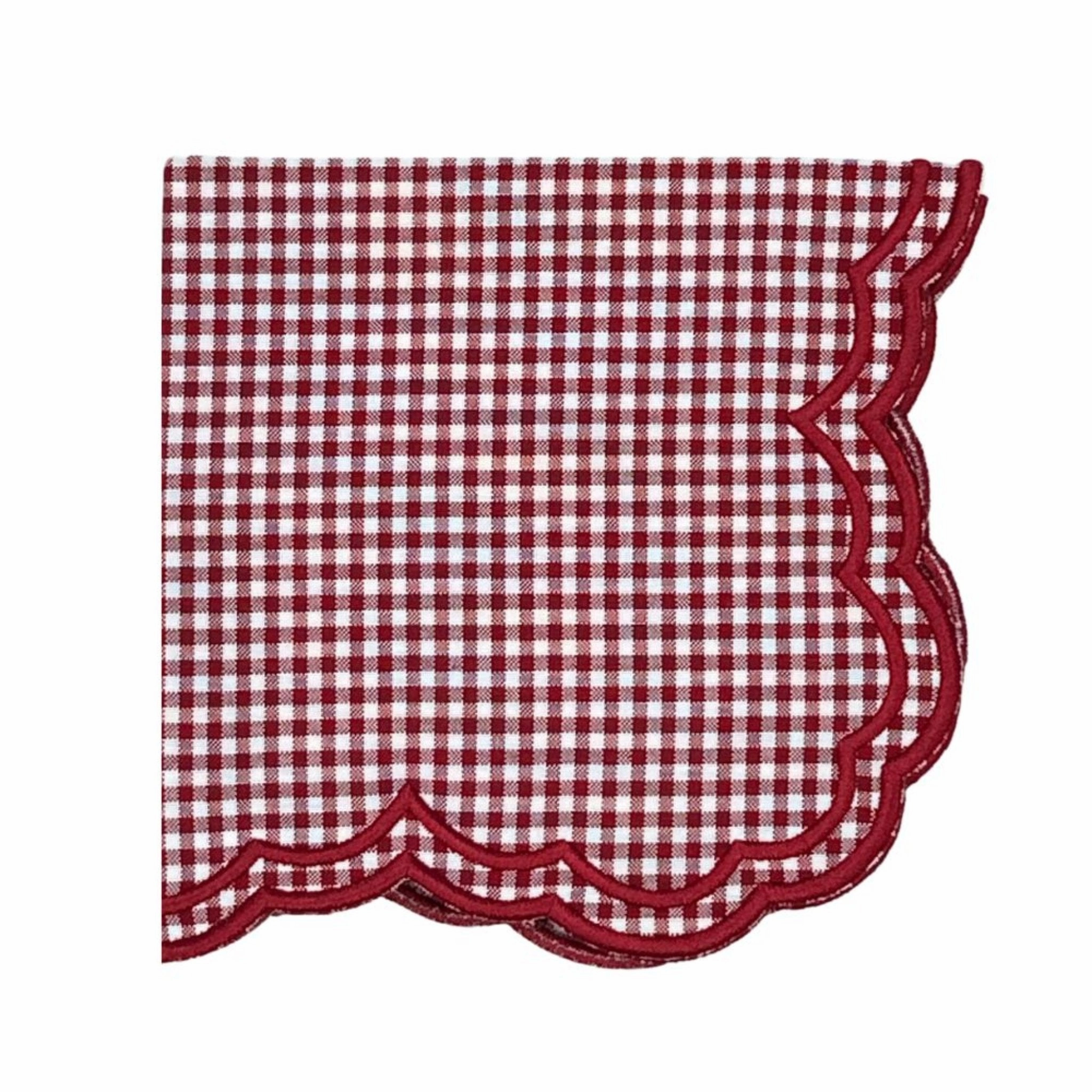 Bettina Napkin in Red Gingham, Set of 4 mini desktop sculpture