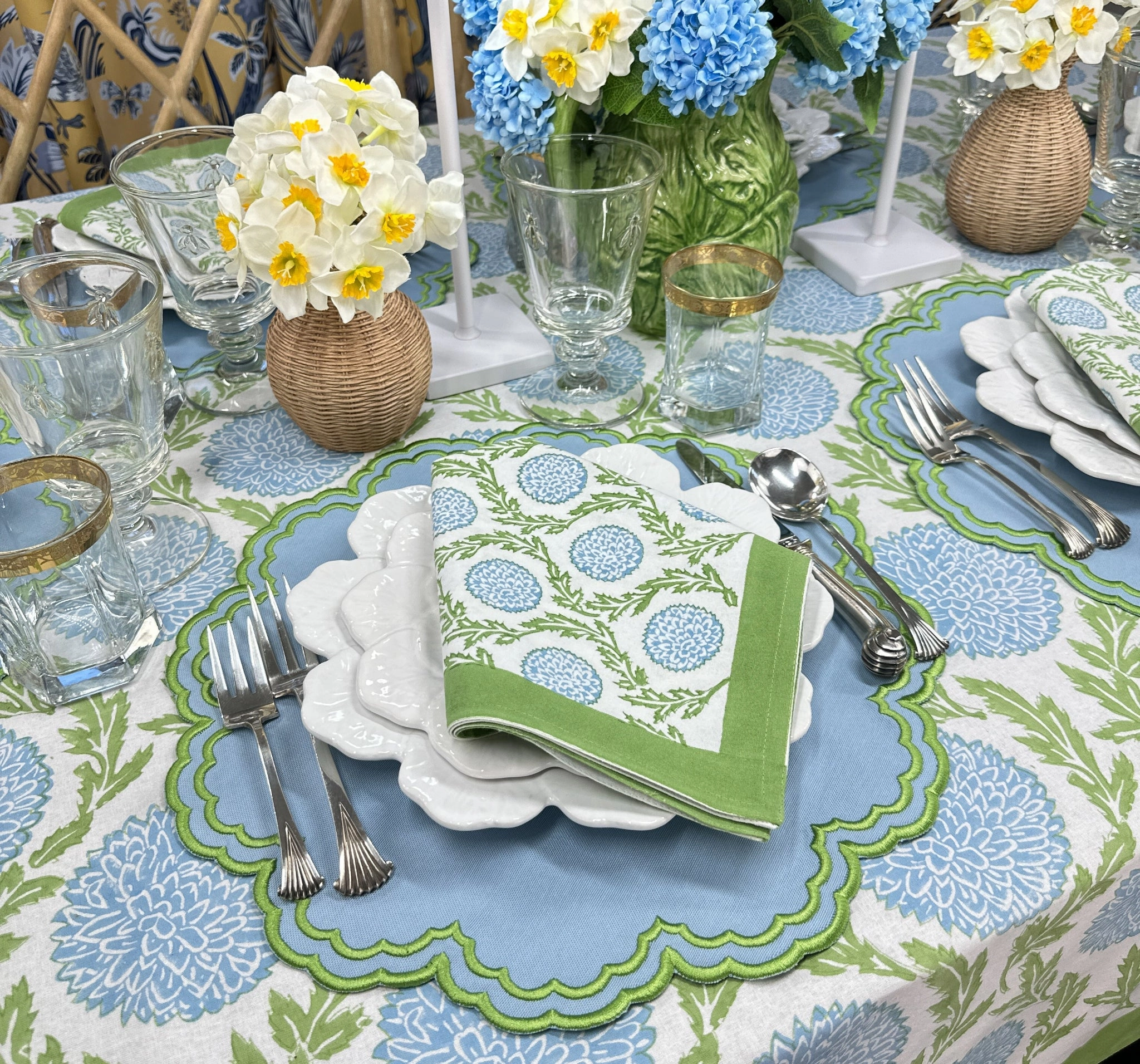 Bettina Placemat - Blue & Green, Set of 4